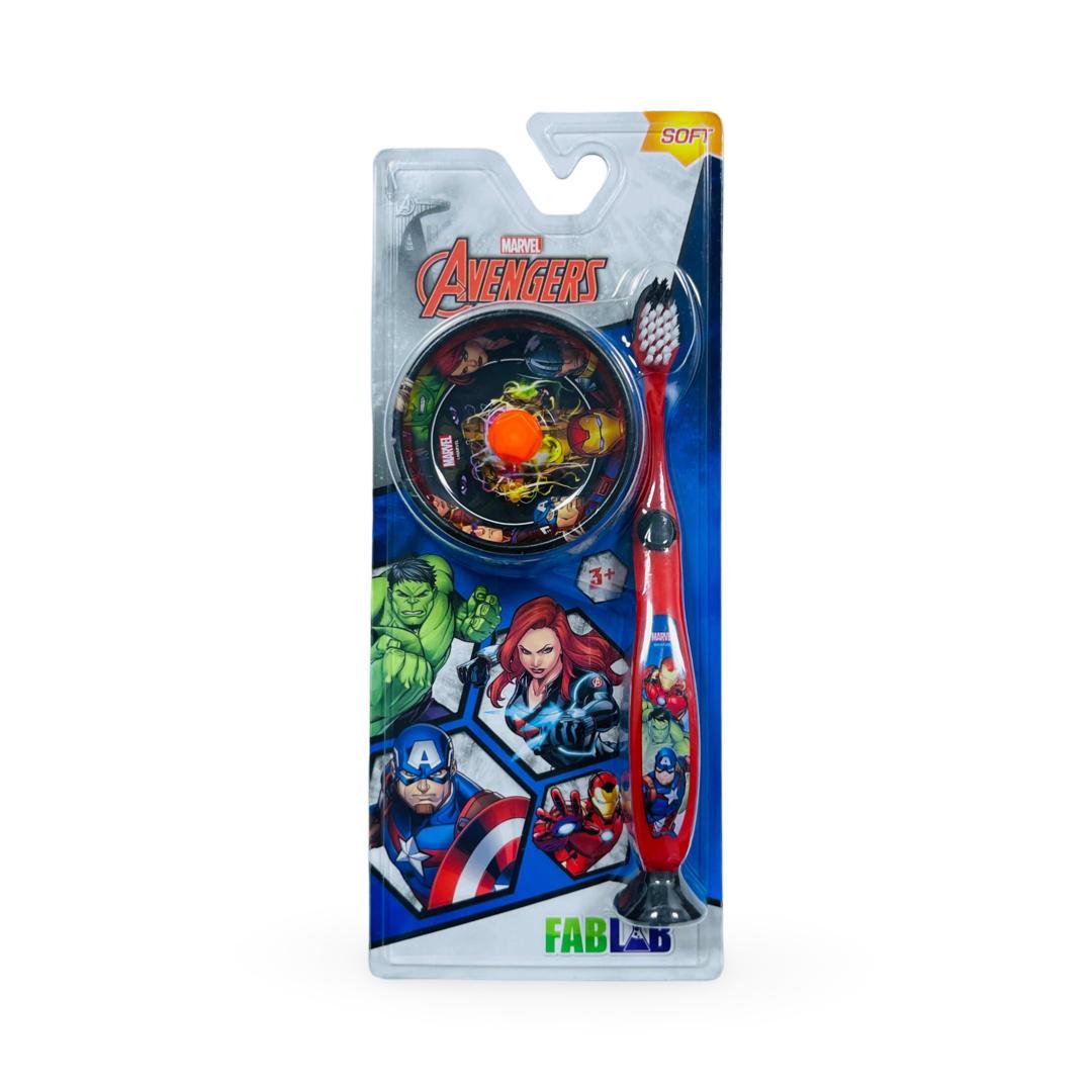 Fab Lab - Avengers Soft Toothbrush for Kids with Cover