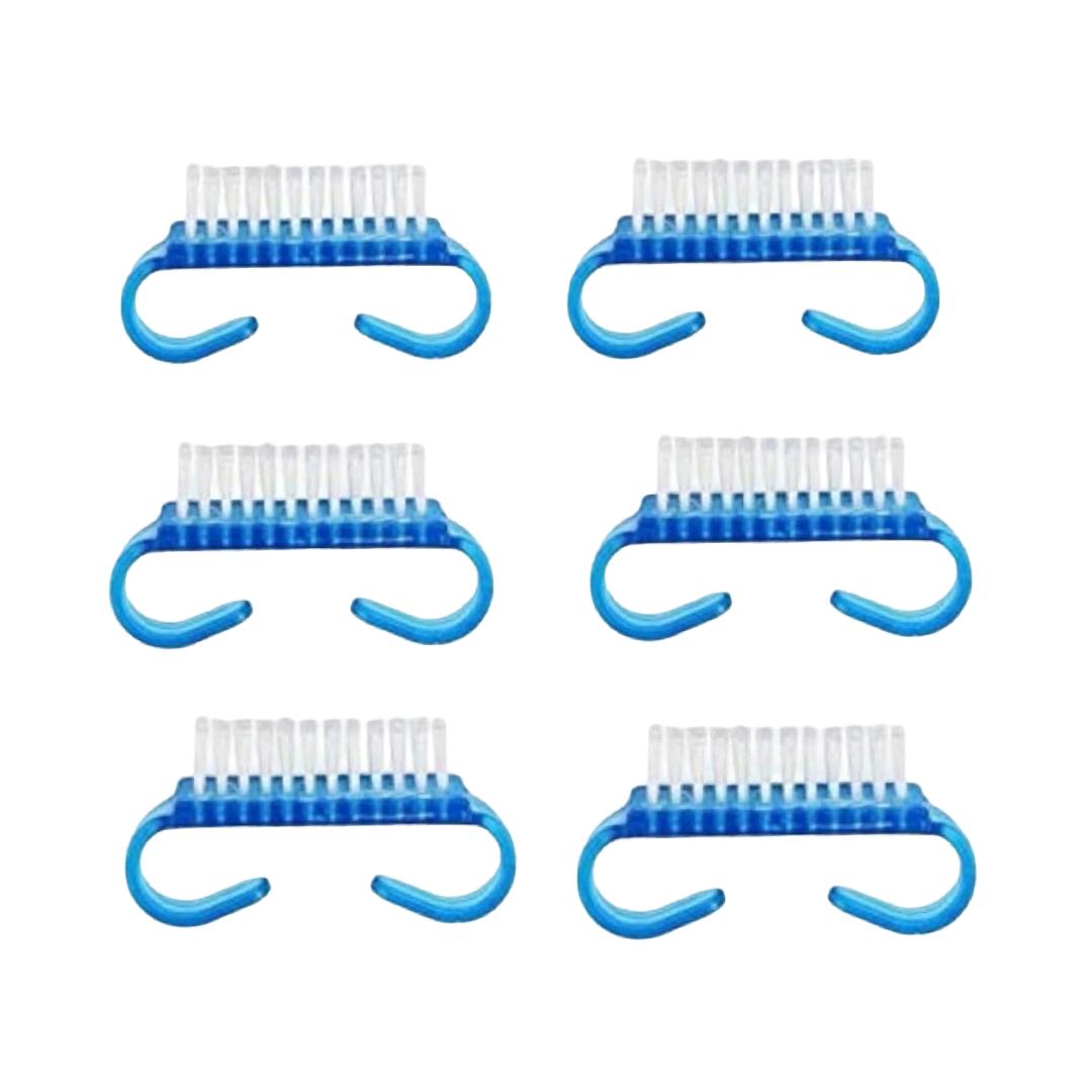 Salon System - Nail Pedicure Brush Set Blue - 6 Pieces