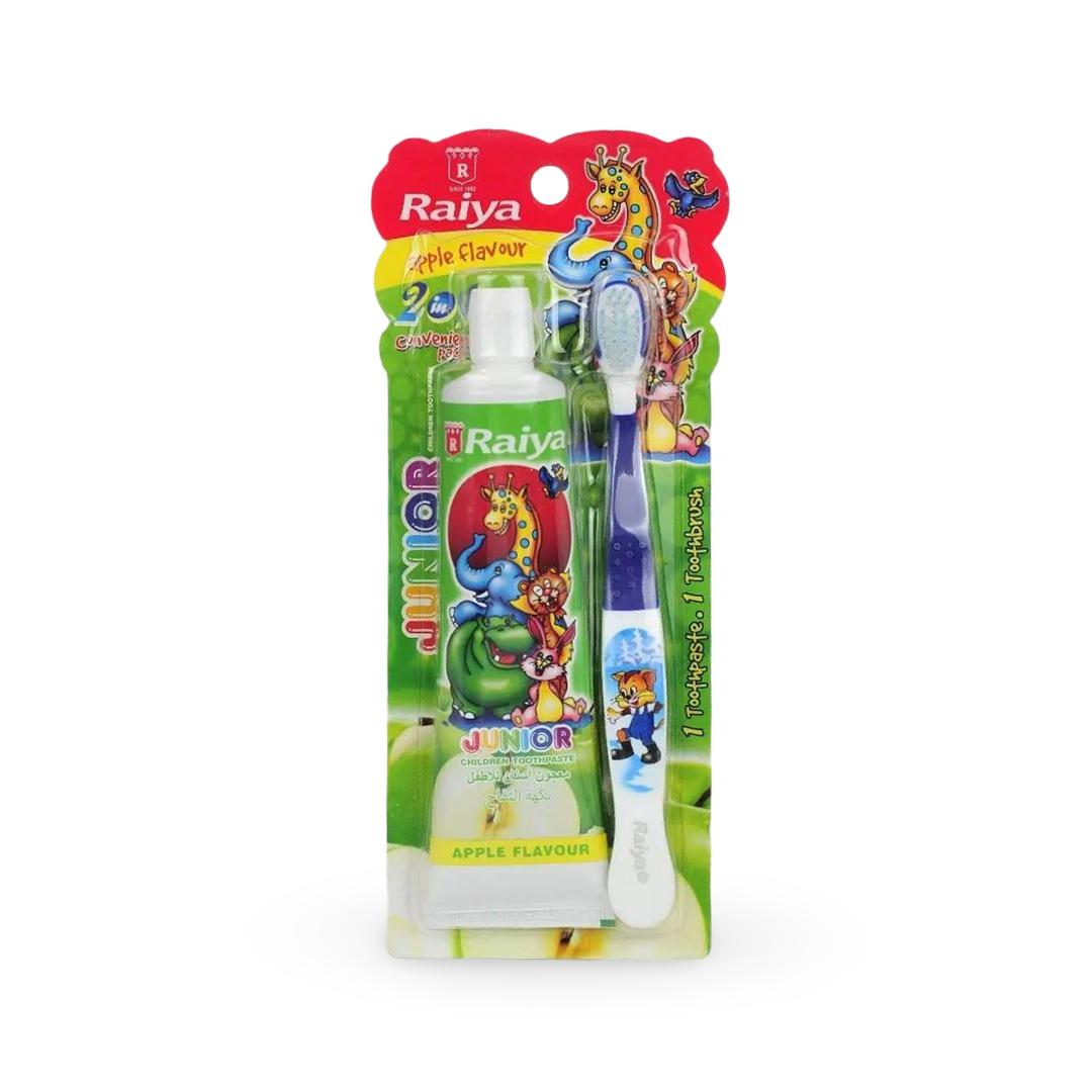 Raya Junior - Children's Toothbrush and Toothpaste Apple Flavor - 75 ml