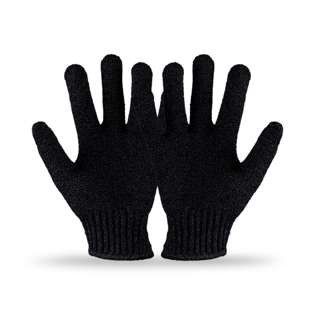 Real Skin - Exfollating Bath & Shower Gloves - Black