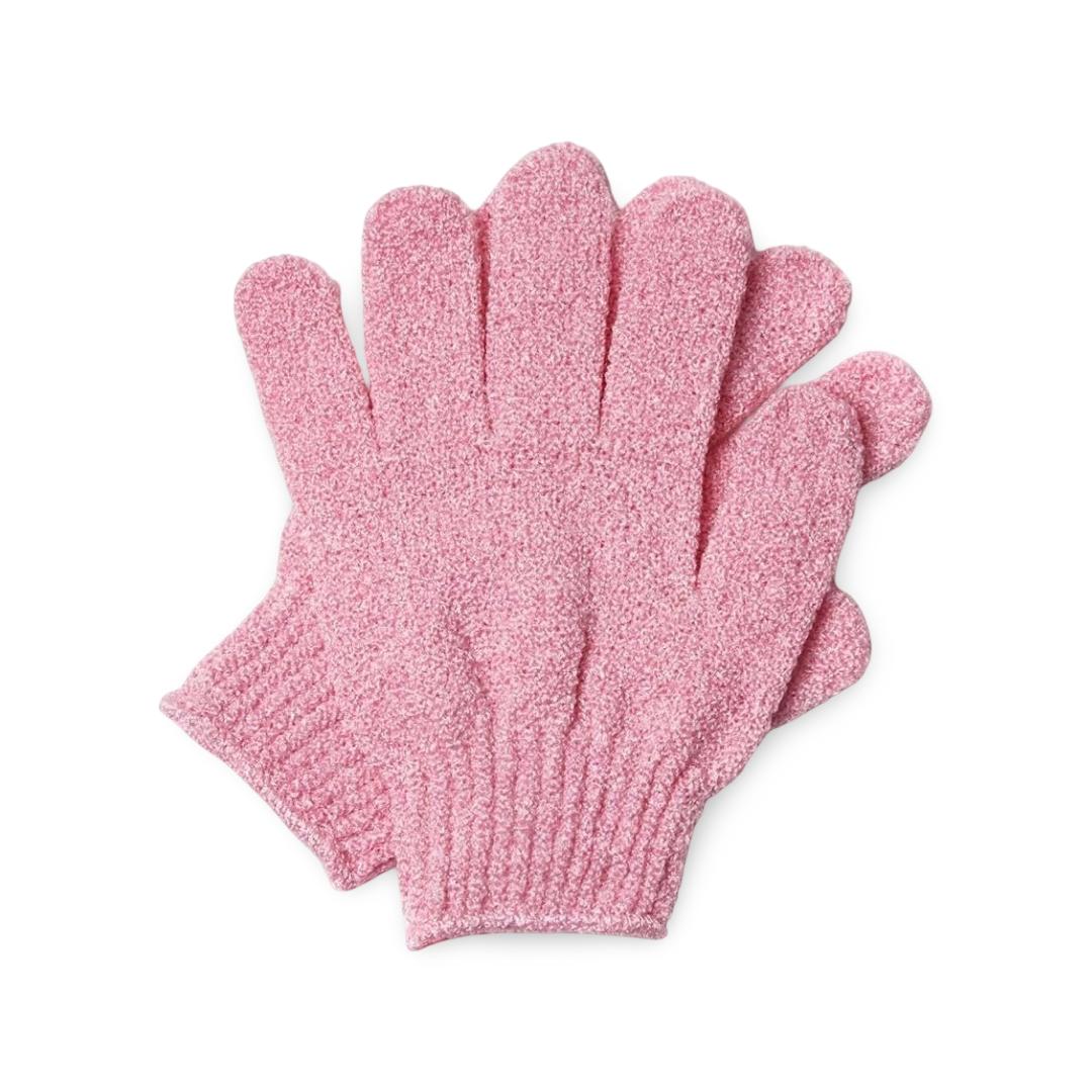 ريل سكين - قفازات تقشير للاستحمام - وردي