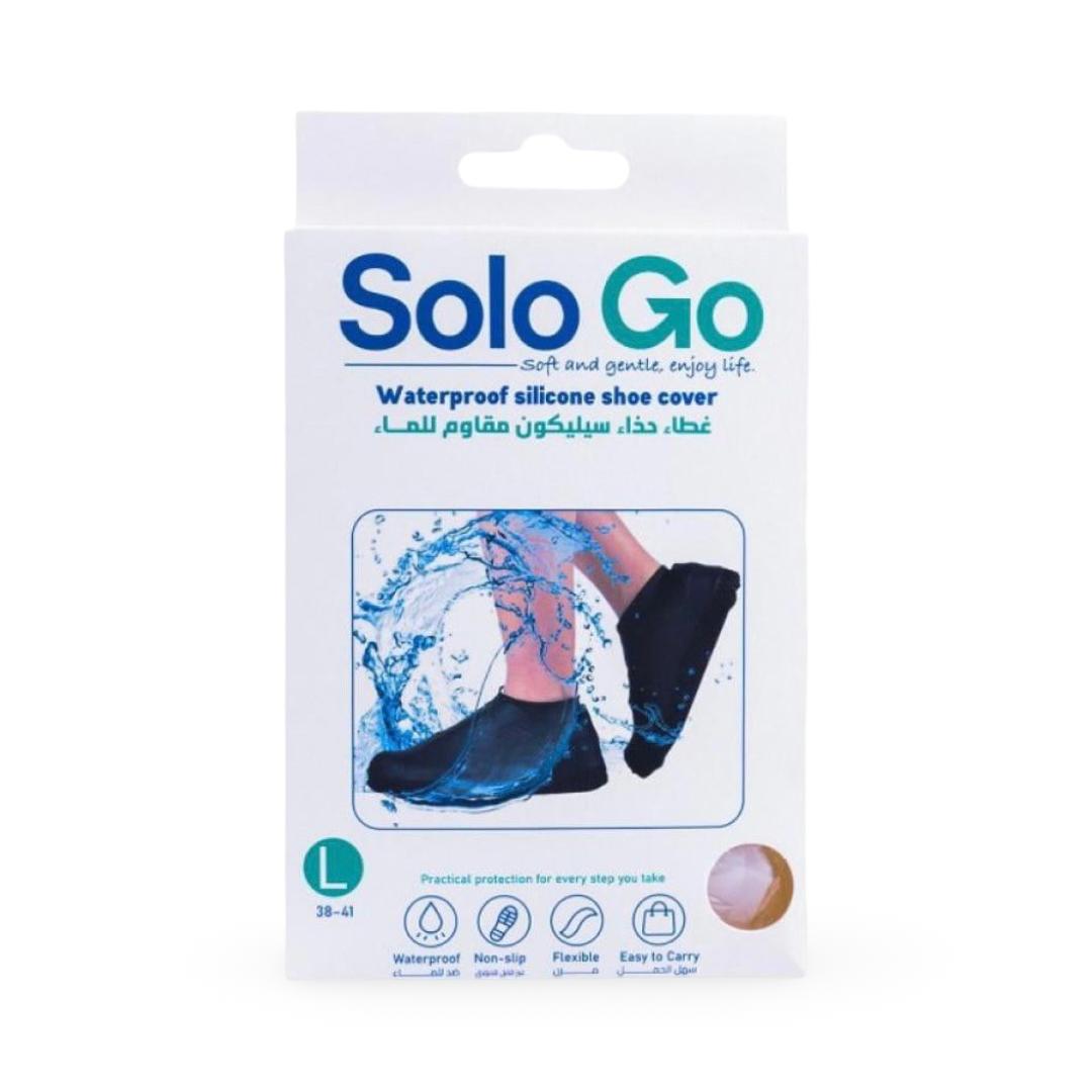 Solo Go - Waterproof Silicone Shoe Cover Black Color - Size L 38-41