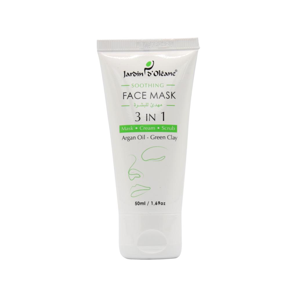 Jardin Oleane 3 in 1 Soothing face Mask with Argan Oil and Green Clay 50 ml