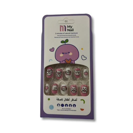 My Nail - Adhesive Children nails Pink and White