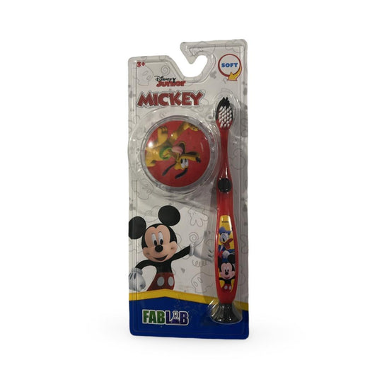 Fab Lab - Junior Mickey Soft Toothbrush for Kids with Cover