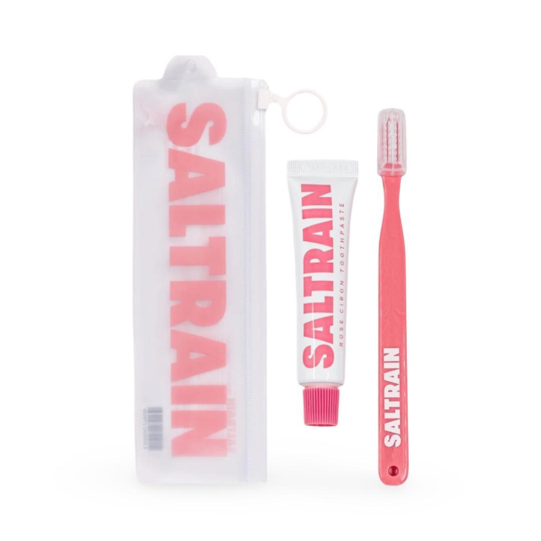 Saltrain - Rose Citron Toothpaste Travel Kit with Toothbrush - Rose 30g