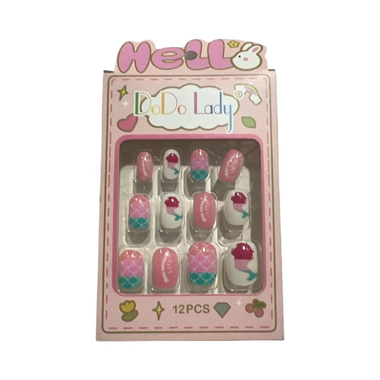 Dodo Lady - Adhesive Baby Nails 302 - 12 Pieces