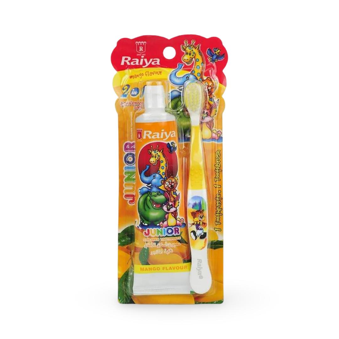 Raya Junior - Children's Toothbrush and Toothpaste Mango Flavor - 75 ml