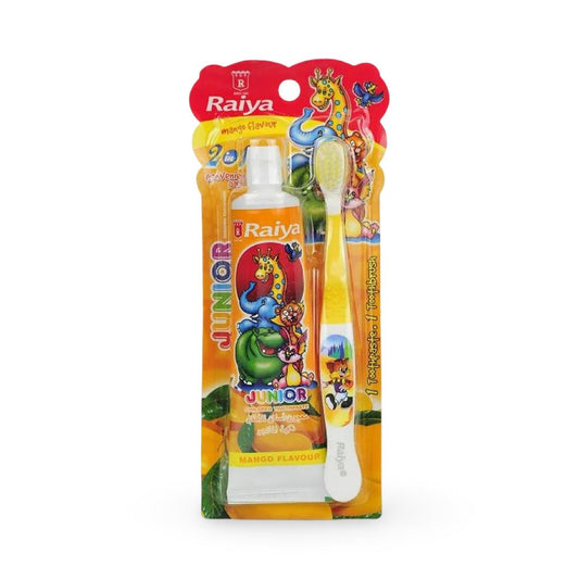Raya Junior - Children's Toothbrush and Toothpaste Mango Flavor - 75 ml