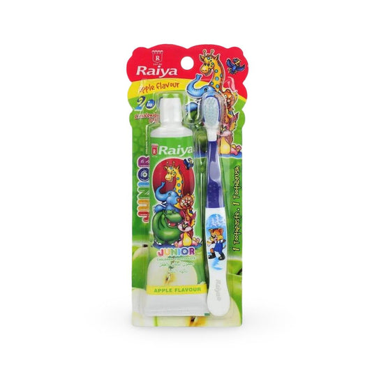 Raya Junior - Children's Toothbrush and Toothpaste Apple Flavor - 75 ml