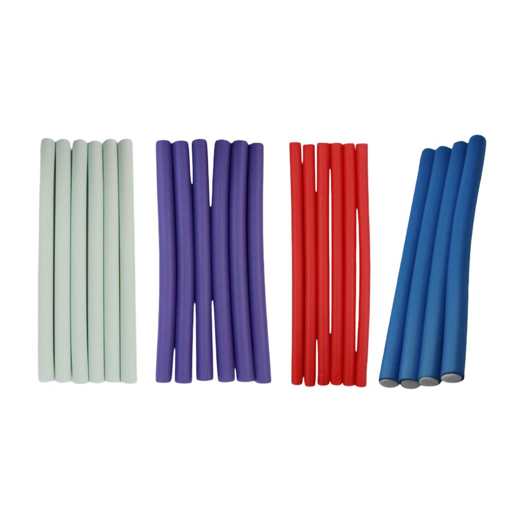 Salon System - Sponge Hair Rollers - 6 Pcs Different Colors