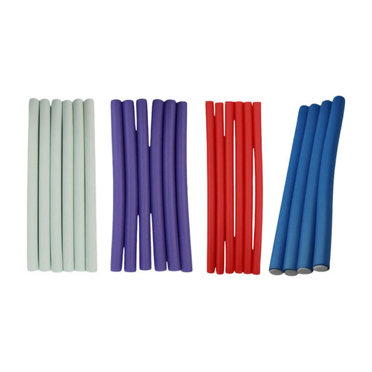 Salon System - Sponge Hair Rollers - 6 Pcs Different Colors