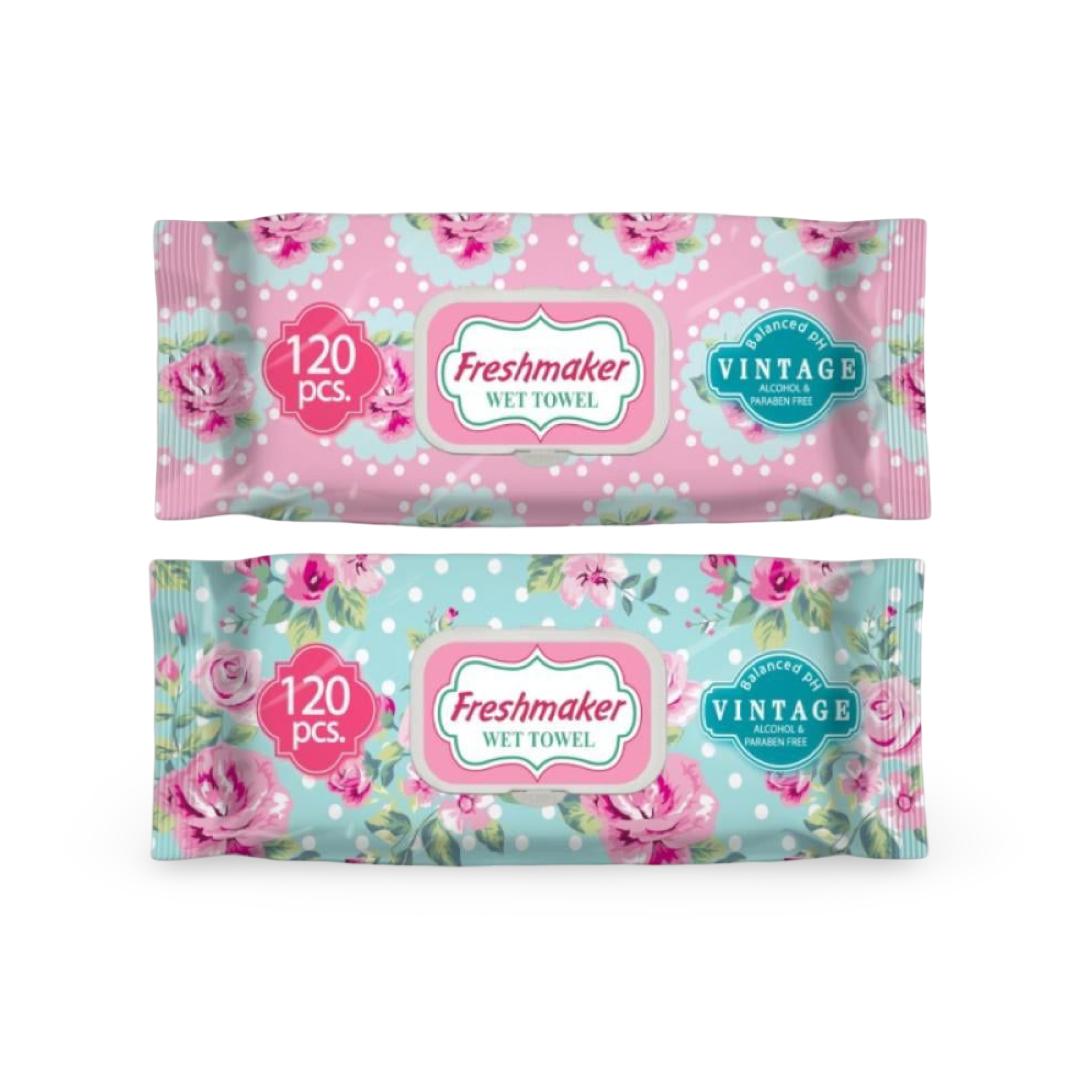 Fresh Maker - Vintage Wet Wipes - 120 Wipes 1 Pack