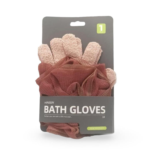 Haoda - Bath Gloves with Sponge - Red flower Bk24- 033