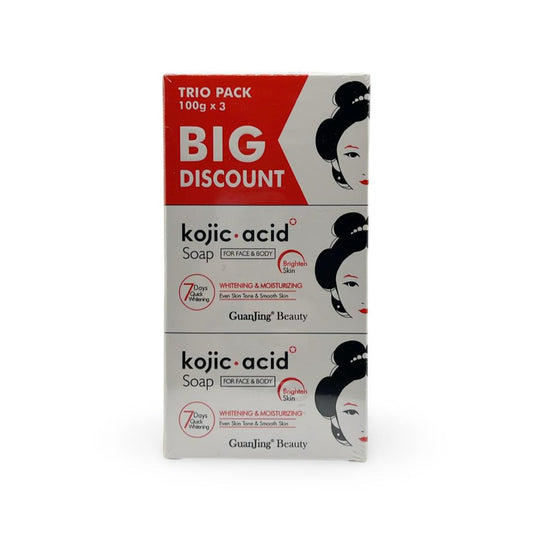 Kojic Acid - Whitening & Mosturizing Soap For Face & Body - 100g x 3