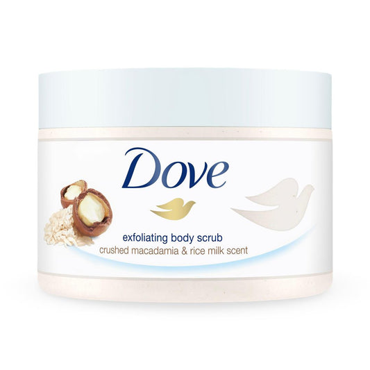 Dove - Exfoliating Body Scrub Crushed Macadamia & Rice Milk Scent - 225ml