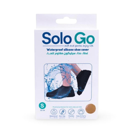 Solo Go - Waterproof Silicone Shoe Cover Black Color - Size S 30-34
