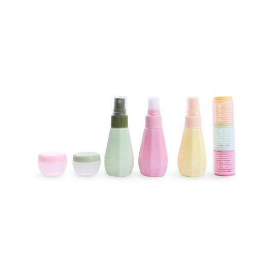 سولو جو - مجموعة علب فارغة للسفر مع رول للشعر قابلة لإعادة التعبئة 6 قطع - Bk 25-285