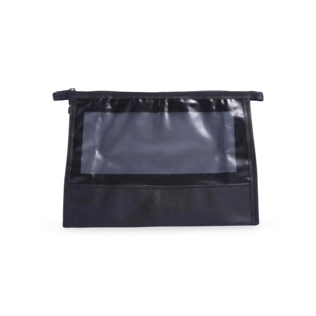 Salon System - Transparent Black Makeup Bag with Zipper