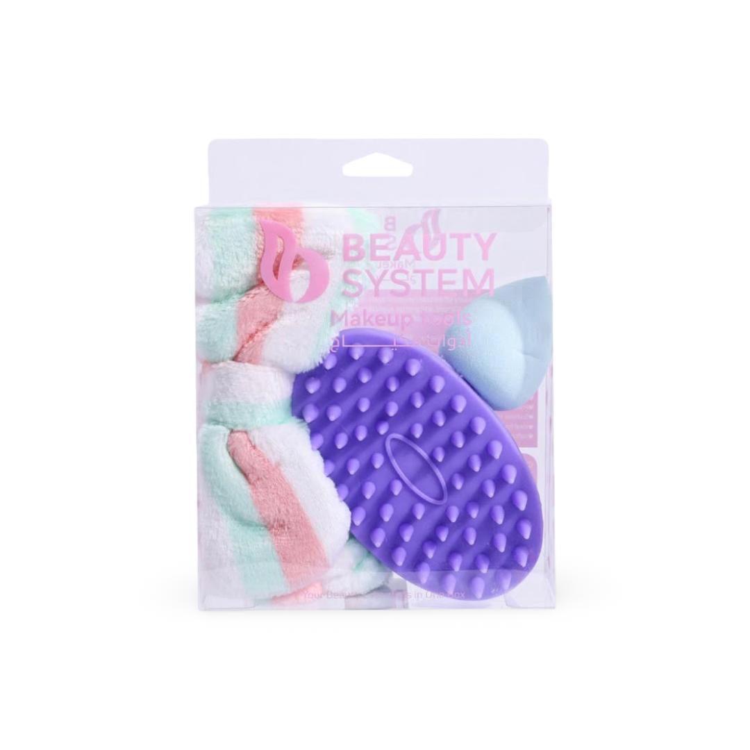 Beauty System - Makeup sponge with a hair tie and scalp brush -Bk24-461