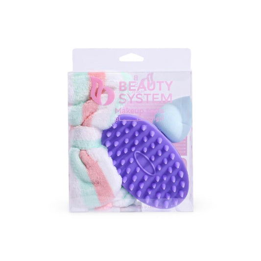 Beauty System - Makeup sponge with a hair tie and scalp brush -Bk24-461