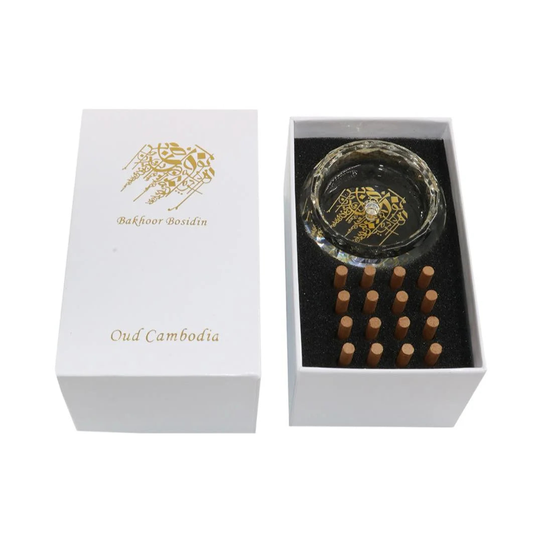 Cambodian Oud Incense Stick and Crystal Burner