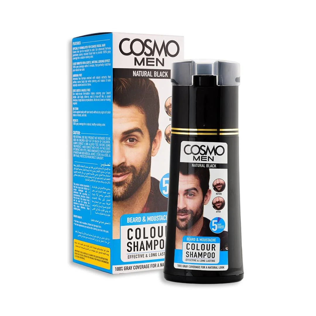 COSMO - Beard and Mustache Colour Shampoo Black - 180ml