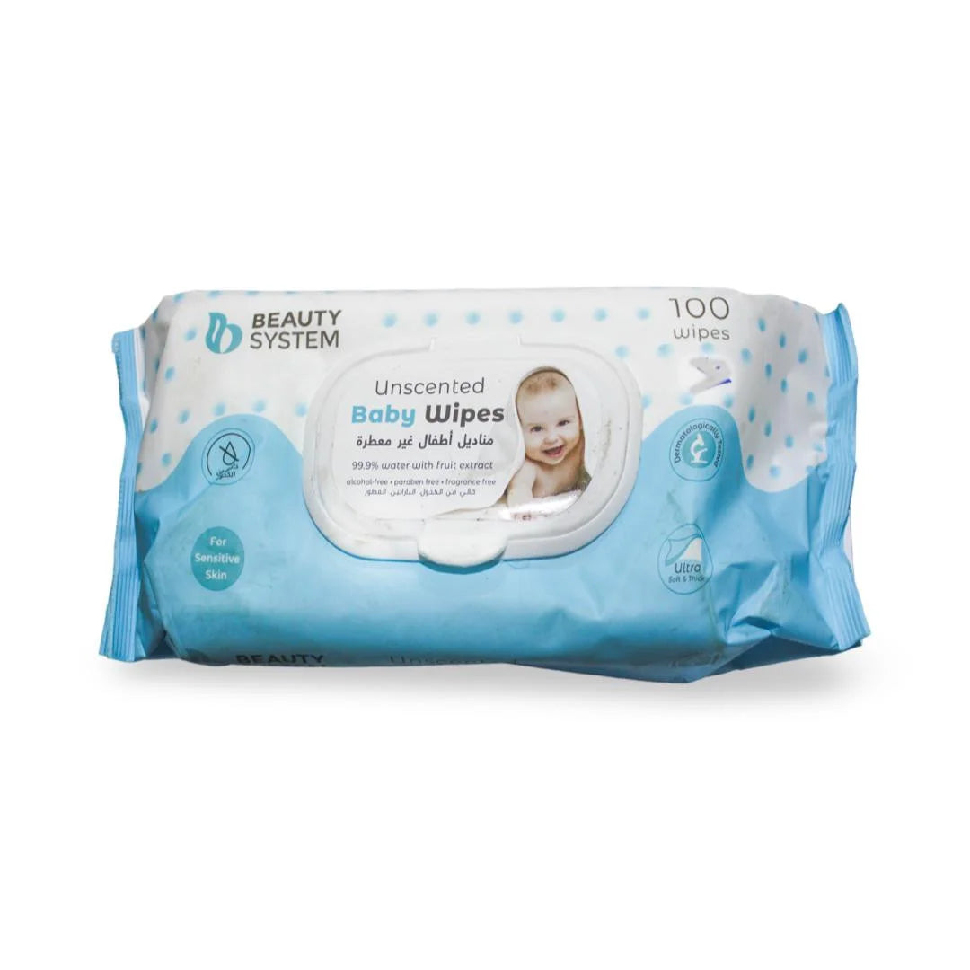 Beauty System Unscented Baby Wipes - 100 Wipes