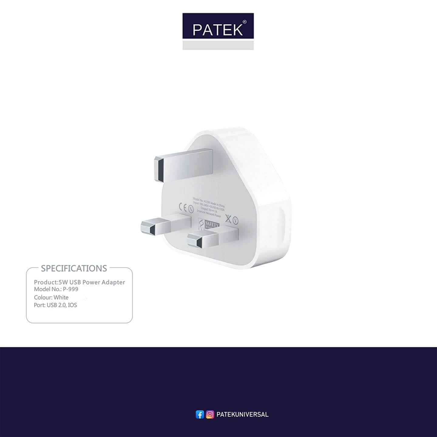 Patek Power Adapter with IOS Cable