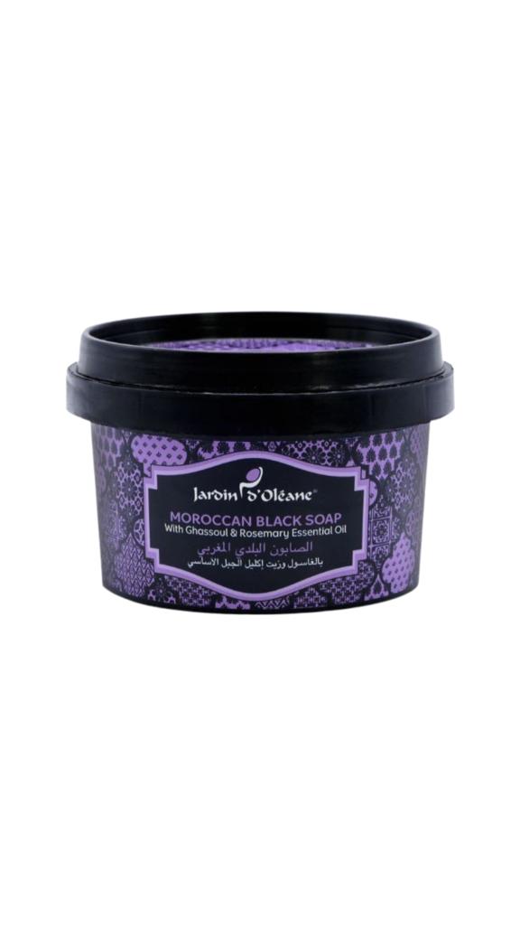 Jardin o ' Oleane - Moroccan Black Soap With Ghassoul & Rosemary Essential Oil