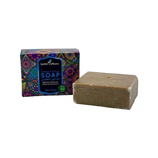 TRADITIONAL SOAP With Organic Argan oil, Rose & Ghassoul