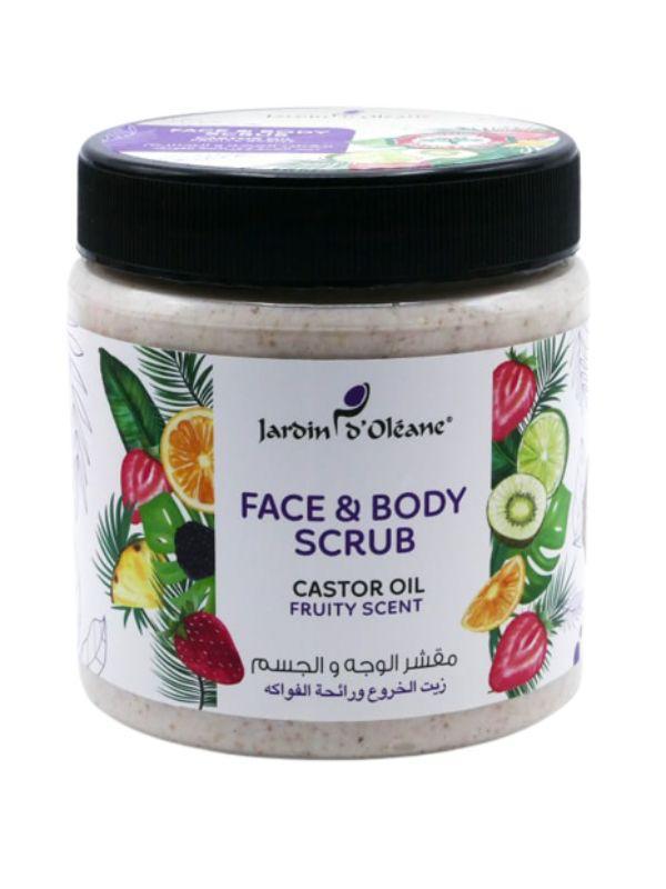 jardin oleane face and body scrub with Castor Oil And Fruity Scent