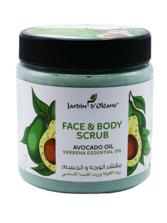 jardin oleane face and body scrub with Avocado Oil And Verbena Essential Oil