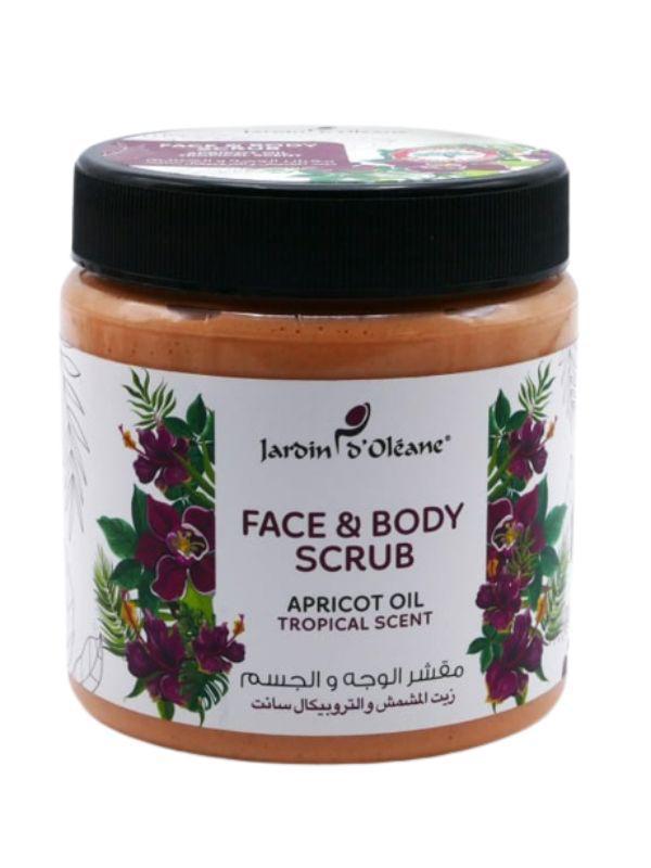 jardin oleane face and body scrub with Apricot oil and Tropical scent