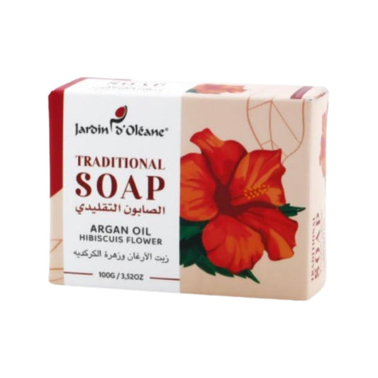 Jardin Oleane, Traditional soap Argan oil and Hibiscuis flower 100g