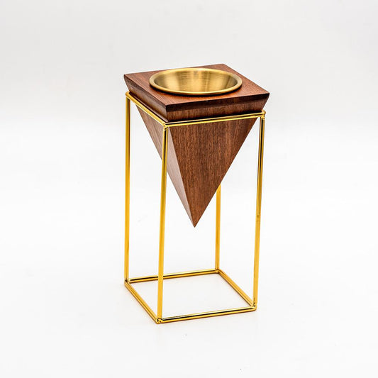 Modern Burner - wood and gold