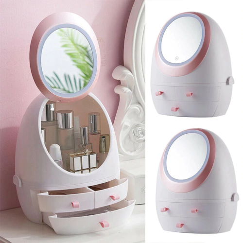 Cosmetics case pink and white