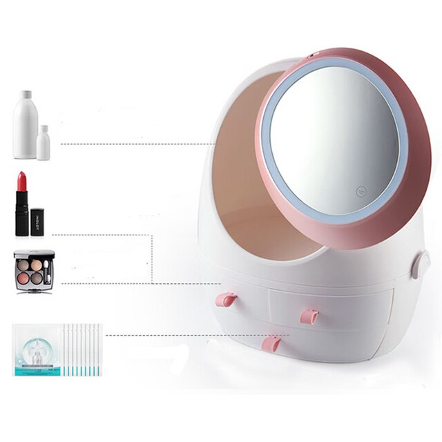 Cosmetics case pink and white